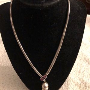 Vintage Sterling Silver Garnet Necklace